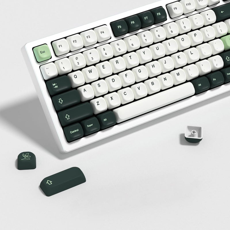 YMKPVR KBDiy Botanical KOA Profile Keycaps 60 Percent,Dye-Sublimation PBT Green Custom Keyboard Keycap,131 Key Cap Set for Cherry Gateron MX Switches Mechanical Keyboards - Image 1